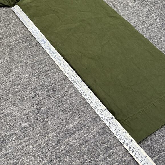 MaEve Anthropologie Colette Wide Leg Crop Pants Women 18 Plus Green Linen Blend - Picture 5 of 11